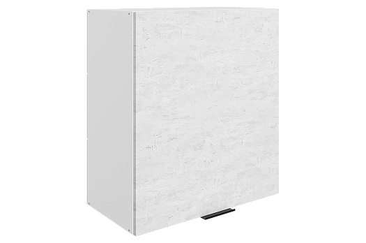 Стоун Шкаф навесной L600 Н720 (1 дв. гл.) (белый/белая скала)