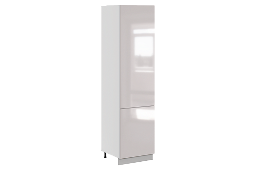 Кристи Шкаф-пенал 2 L600 H2321 (2 дв. гл.) (эмаль) (белый/дымчатый глянец)