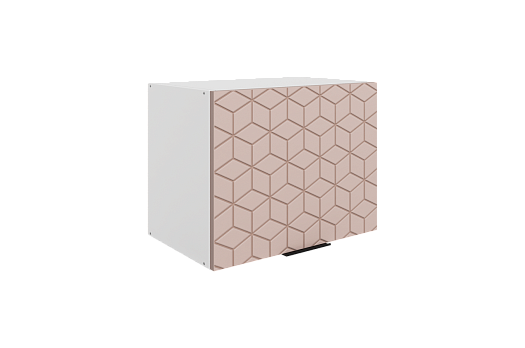 Стоун Шкаф навесной L500 H450 (1 дв. гл. гориз.) с фрезеровкой (белый/грей софттач)
