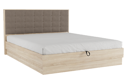 Кровать с подъемным механизмом Николь 160х200 см (дуб сонома/какао (рогожка))