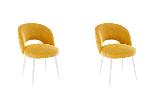 Набор стульев Моли (2 шт.) (желтый (велюр)/белый)