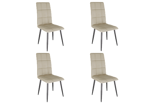 Набор стульев Турин (4 шт.) (светло-серый (экокожа)/черный)