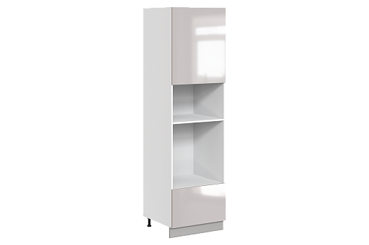 Кристи Шкаф-пенал 3 L600 H2141 Старт (1 дв. гл. 1 ящ.) (эмаль) (белый/дымчатый глянец)