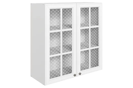 Мишель Шкаф навесной L800 Н900 (2 дв. реш.) (эмаль) (белый/белый)