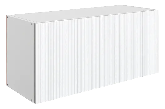 Марта Шкаф навесной L800 Н360 (1 дв. гл. гориз.) (белый/милк матовый)