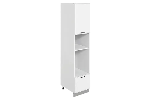 Монако Шкаф-пенал 3 L450 H2141 Старт (1 дв. гл. 1 ящ.) (белый/милк матовый)