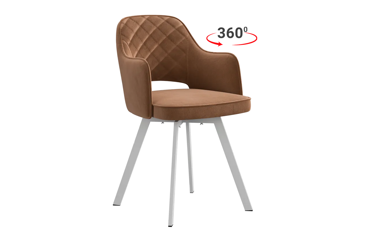 Стул Оксфорд Т2П (беж (велюр)/белый)