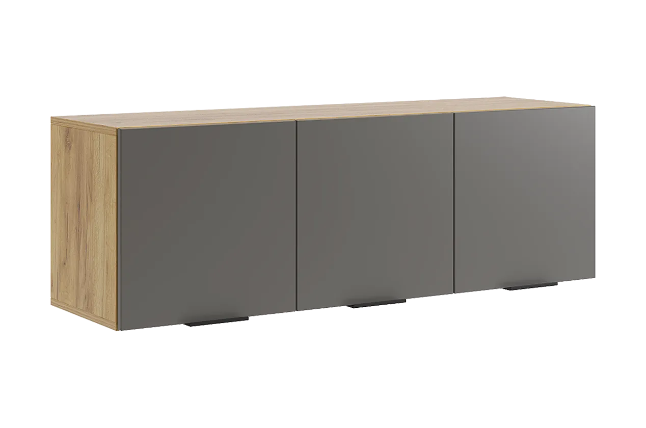 Бери Антресоль трехдверная (дуб крафт золотой/графит)