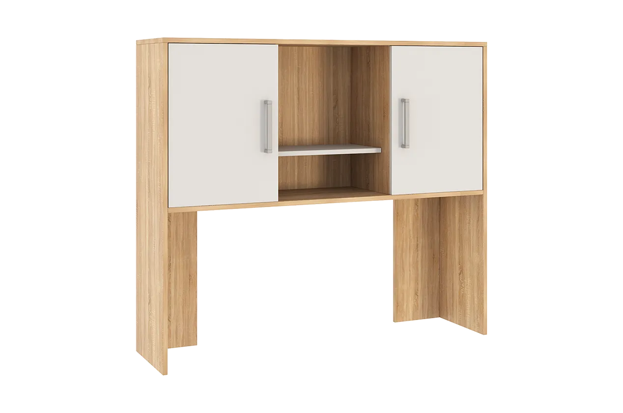 Лайт-2 Надстройка стола компьютерного 1200 (дуб сонома/белый)