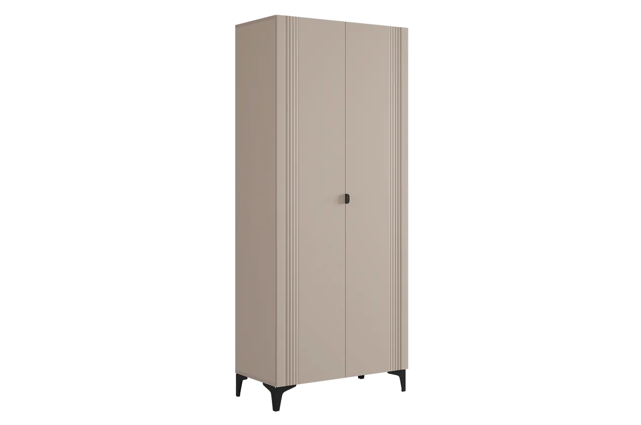 Рич Шкаф двухдверный (кашемир/фрапучино матовый/черный)