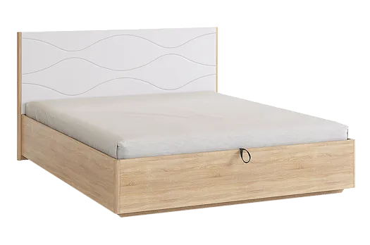Зара Кровать с подъемным механизмом Люкс 160х200 см (дуб сонома/белый)