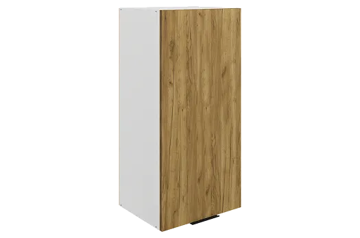 Стоун Шкаф навесной L400 Н900 (1 дв. гл.) (белый/акация светлая)