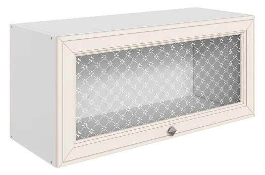 Мишель Шкаф навесной L800 Н360 (1 дв. рам.) (эмаль) (белый/лен)