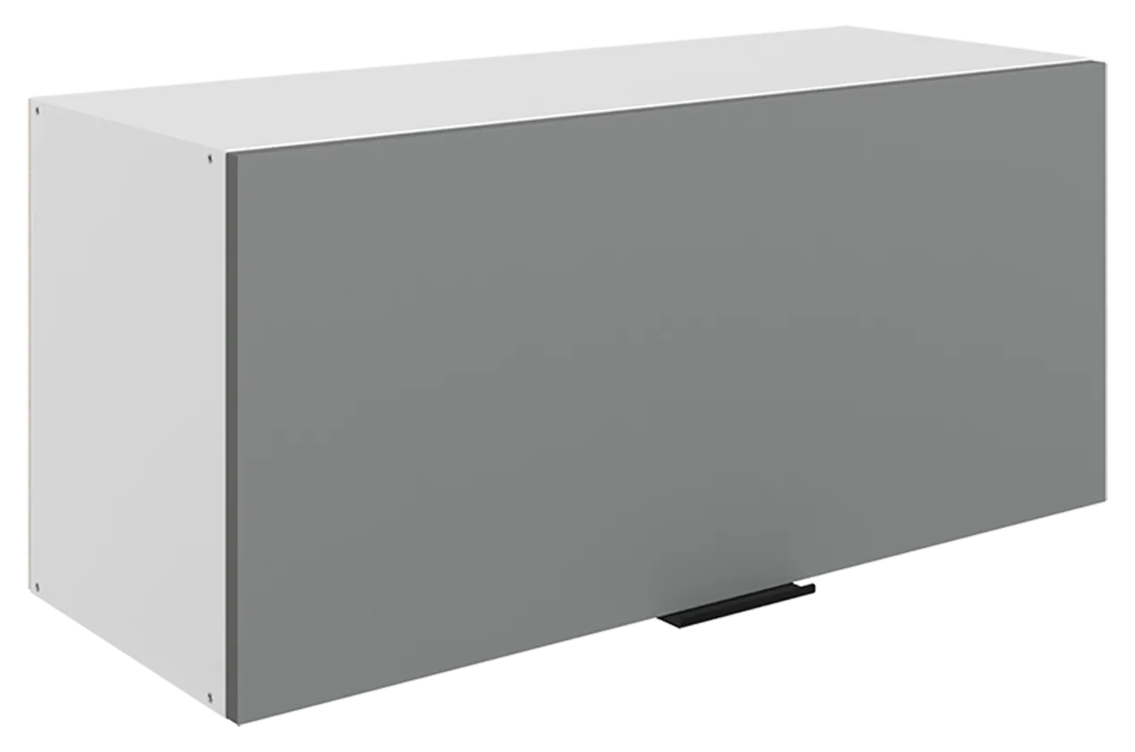 Стоун Шкаф навесной L800 Н360 (1 дв. гл.) (белый/оникс софттач)