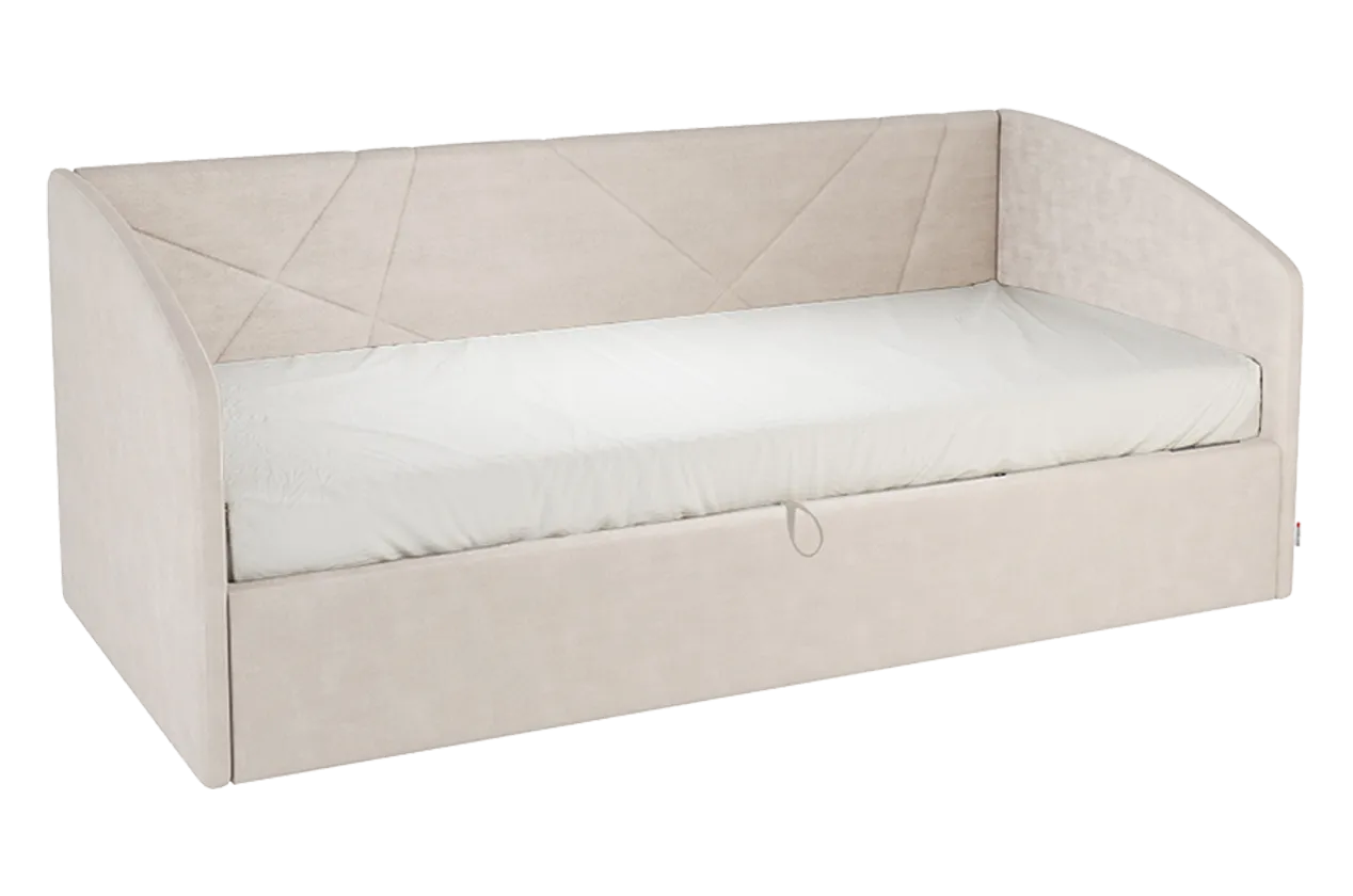 Кровать с подъемным механизмом Квест (Софа) 90х200 см (крем (велюр))