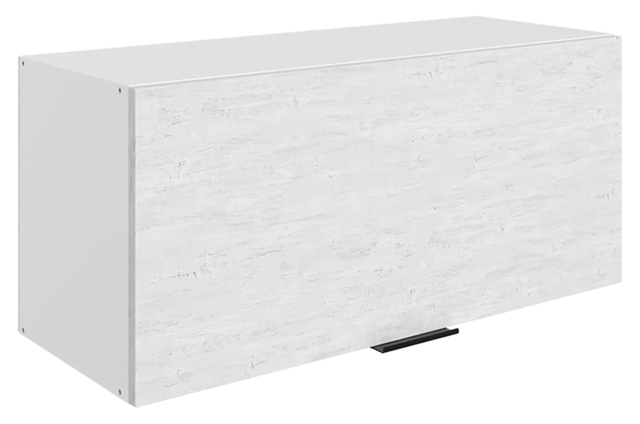 Стоун Шкаф навесной L800 Н360 (1 дв. гл.) (белый/белая скала)