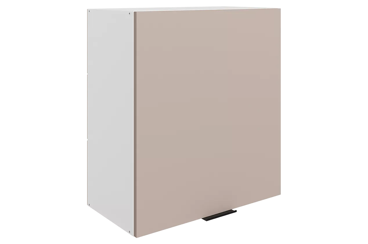 Стоун Шкаф навесной L600 Н720 (1 дв. гл.) (белый/грей софттач)