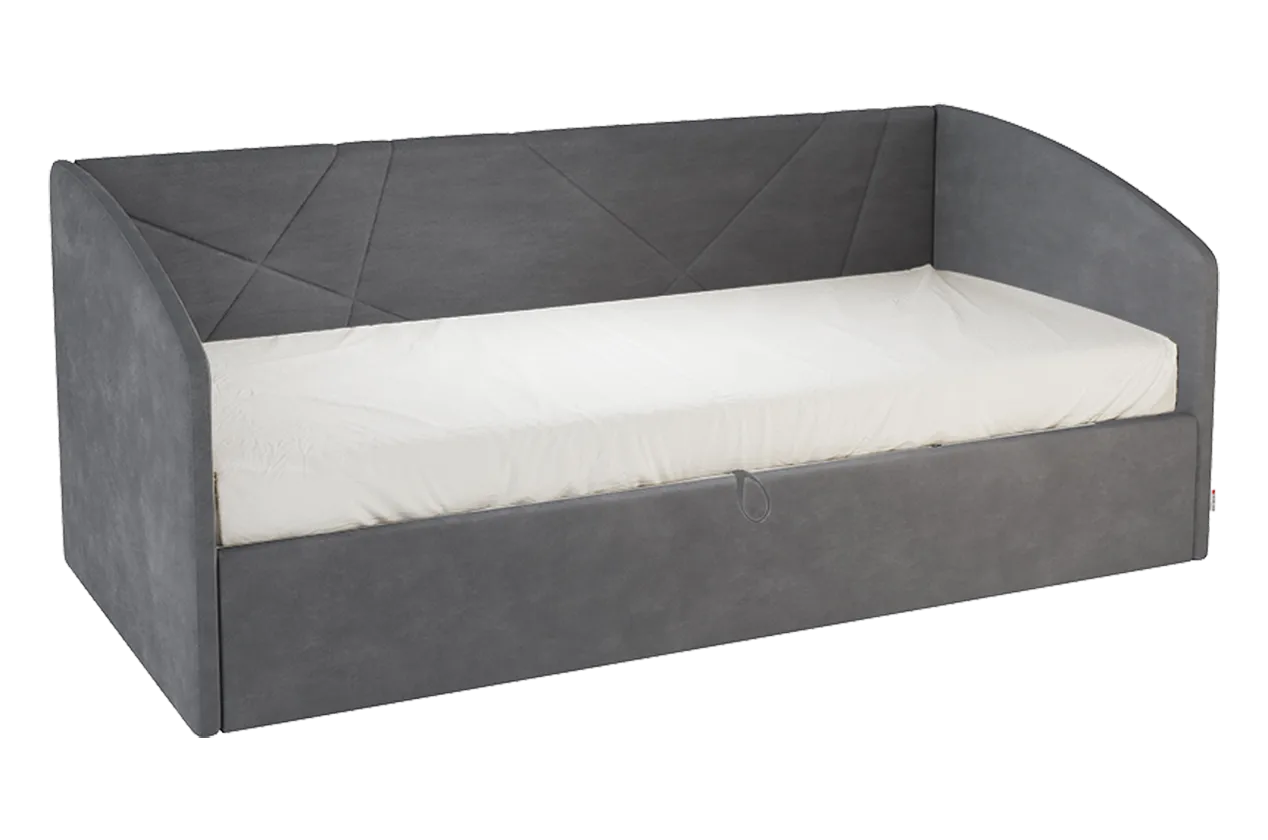 Кровать с подъемным механизмом Бест (Софа) 90х200 см (графит (велюр))
