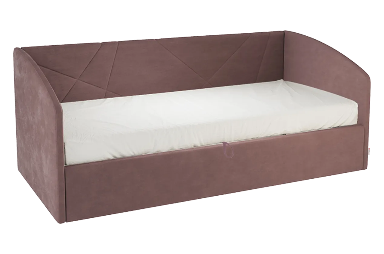 Кровать с подъемным механизмом Квест (Софа) 90х200 см (пудра (велюр))