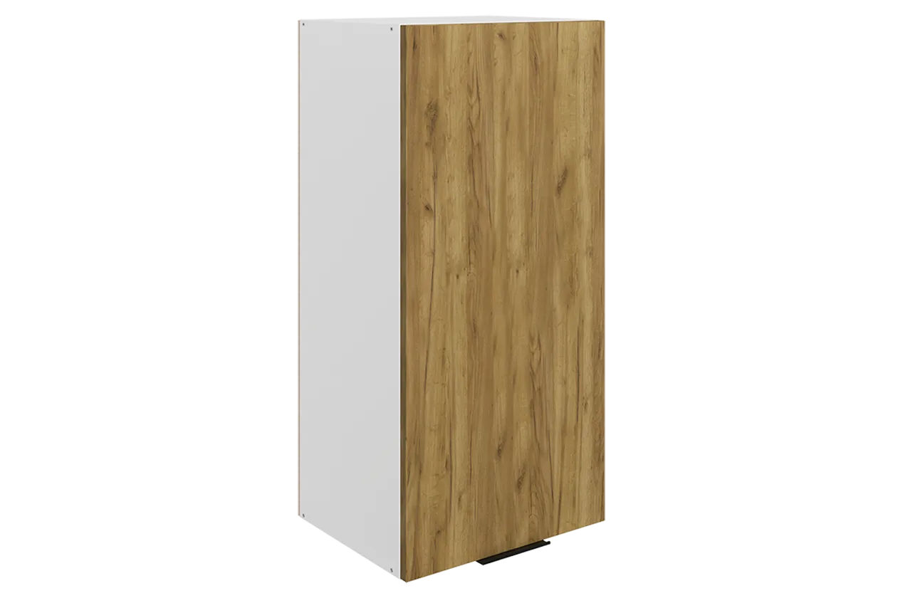 Стоун Шкаф навесной L400 Н900 (1 дв. гл.) (белый/акация светлая)
