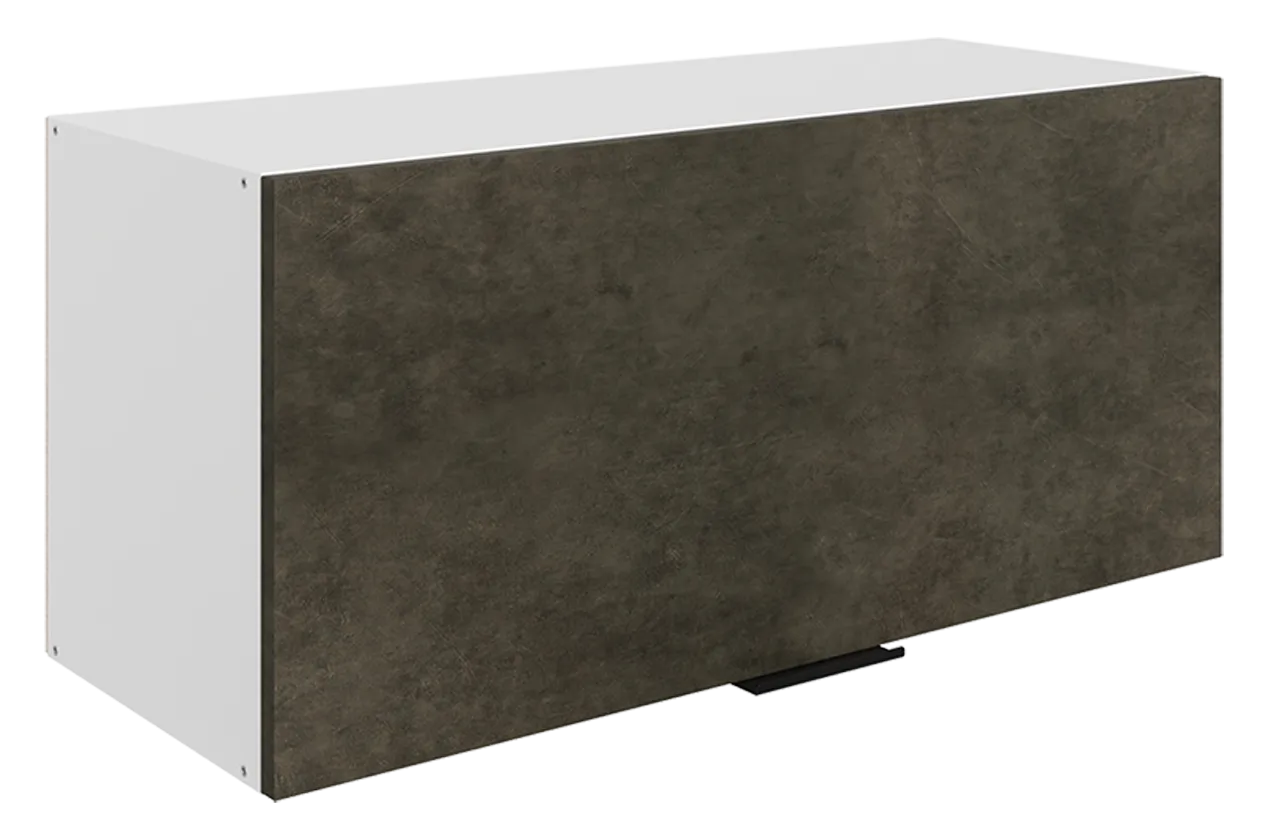 Стоун Шкаф навесной L800 Н360 (1 дв. гл.) (белый/камень темно-серый)