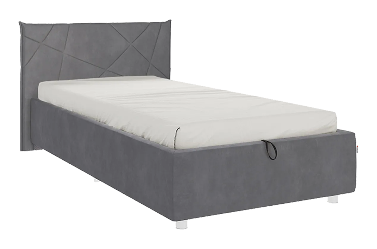 Кровать с подъемным механизмом Бест 90х200 см (графит (велюр))