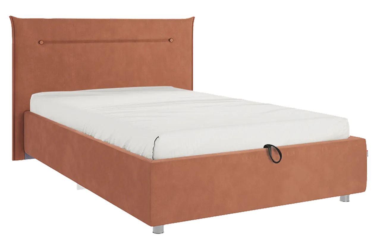 Кровать с подъемным механизмом Альба 120х200 см (персик (велюр))
