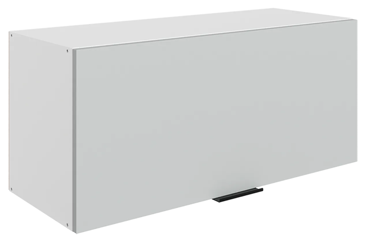 Стоун Шкаф навесной L800 Н360 (1 дв. гл.) (белый/лайт грей софттач)