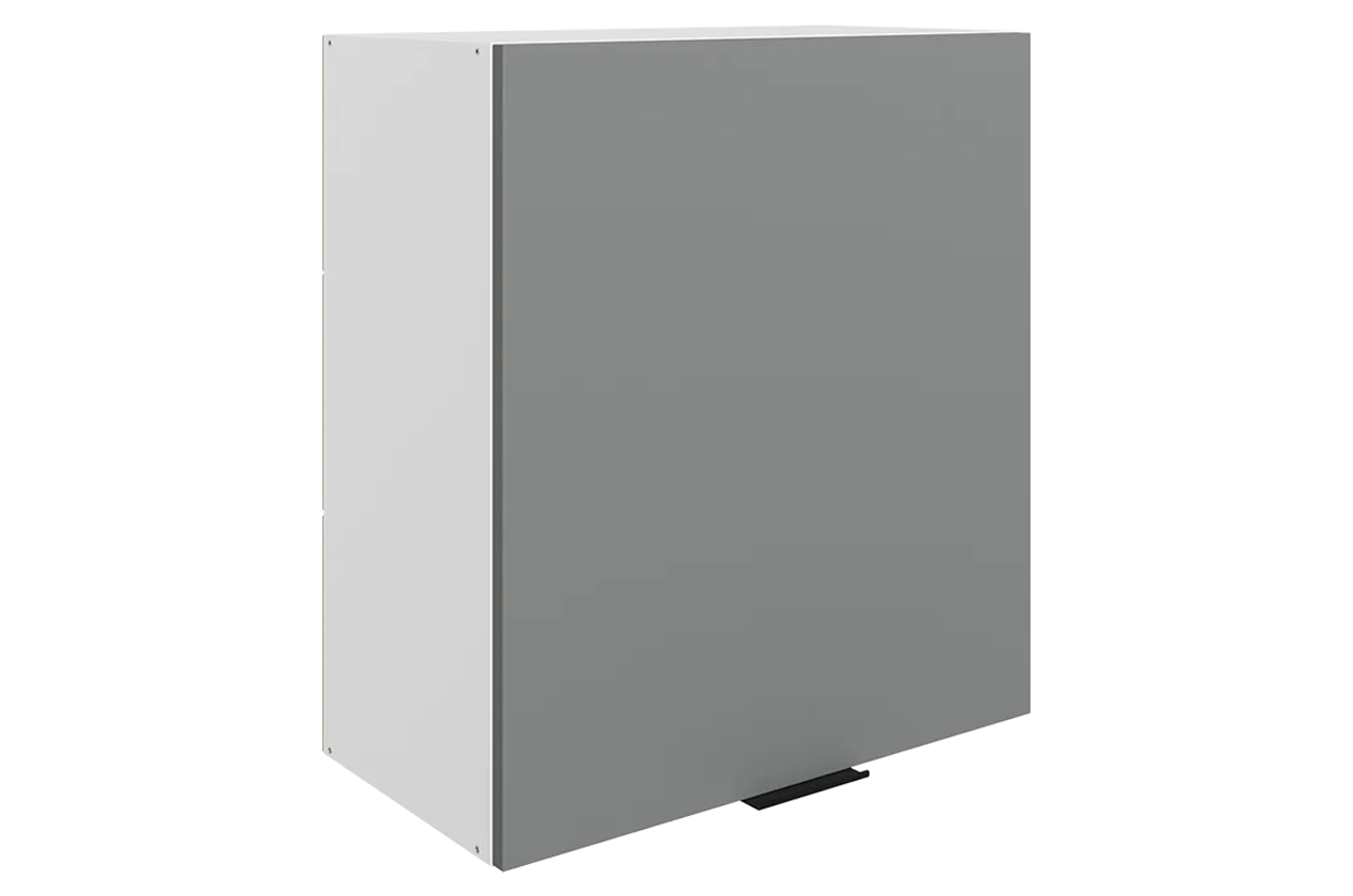 Стоун Шкаф навесной L600 Н720 (1 дв. гл.) (белый/оникс софттач)