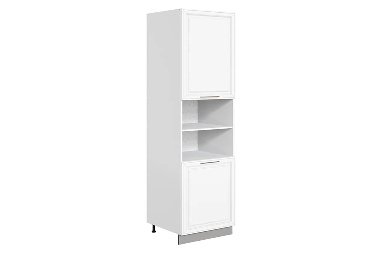 Мишель Шкаф-пенал L600 Н2321 (2 дв. гл.) (эмаль) (белый/белый)