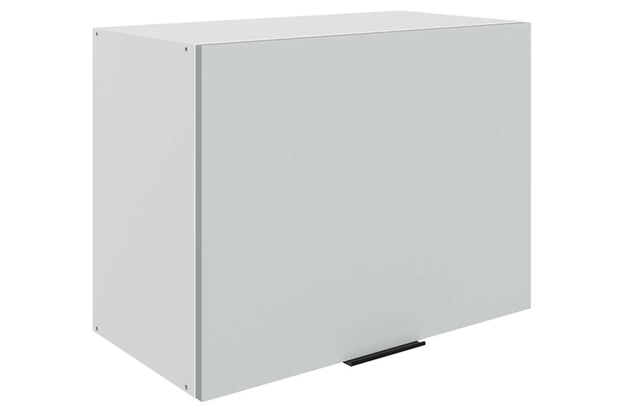 Стоун Шкаф навесной L600 Н450 (1 дв. гл. гориз.) (белый/лайт грей софттач)