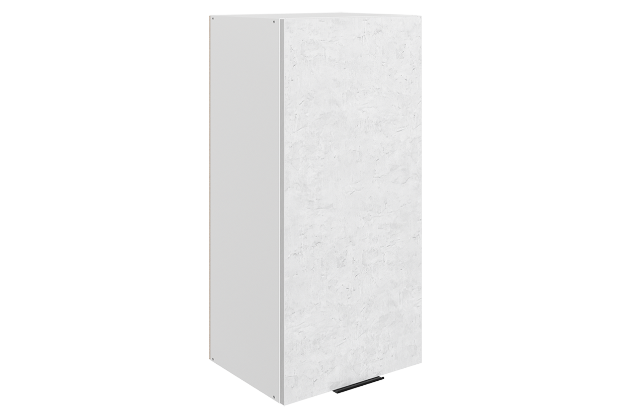 Стоун Шкаф навесной L400 Н900 (1 дв. гл.) (белый/белая скала)
