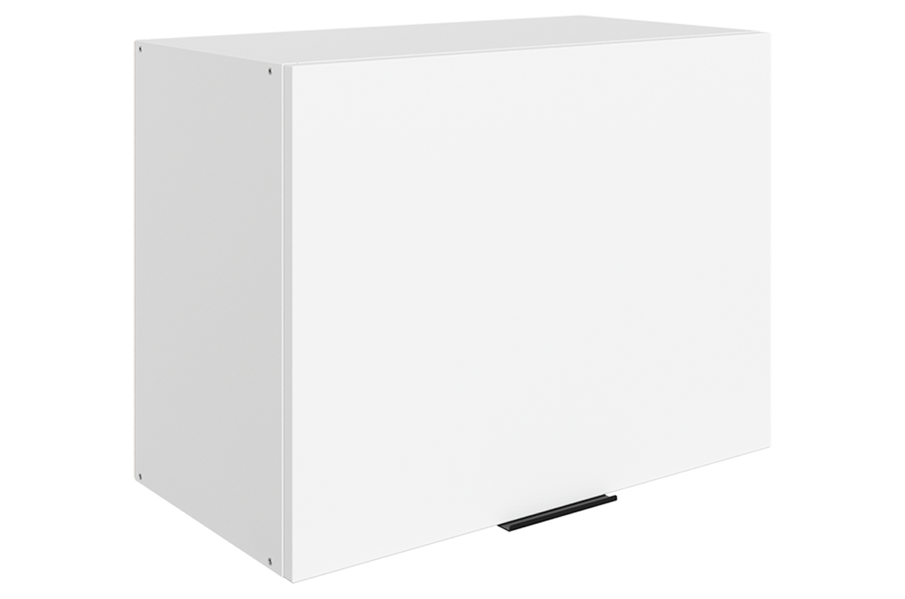 Стоун Шкаф навесной L600 Н450 (1 дв. гл. гориз.) (белый/джелато софттач)