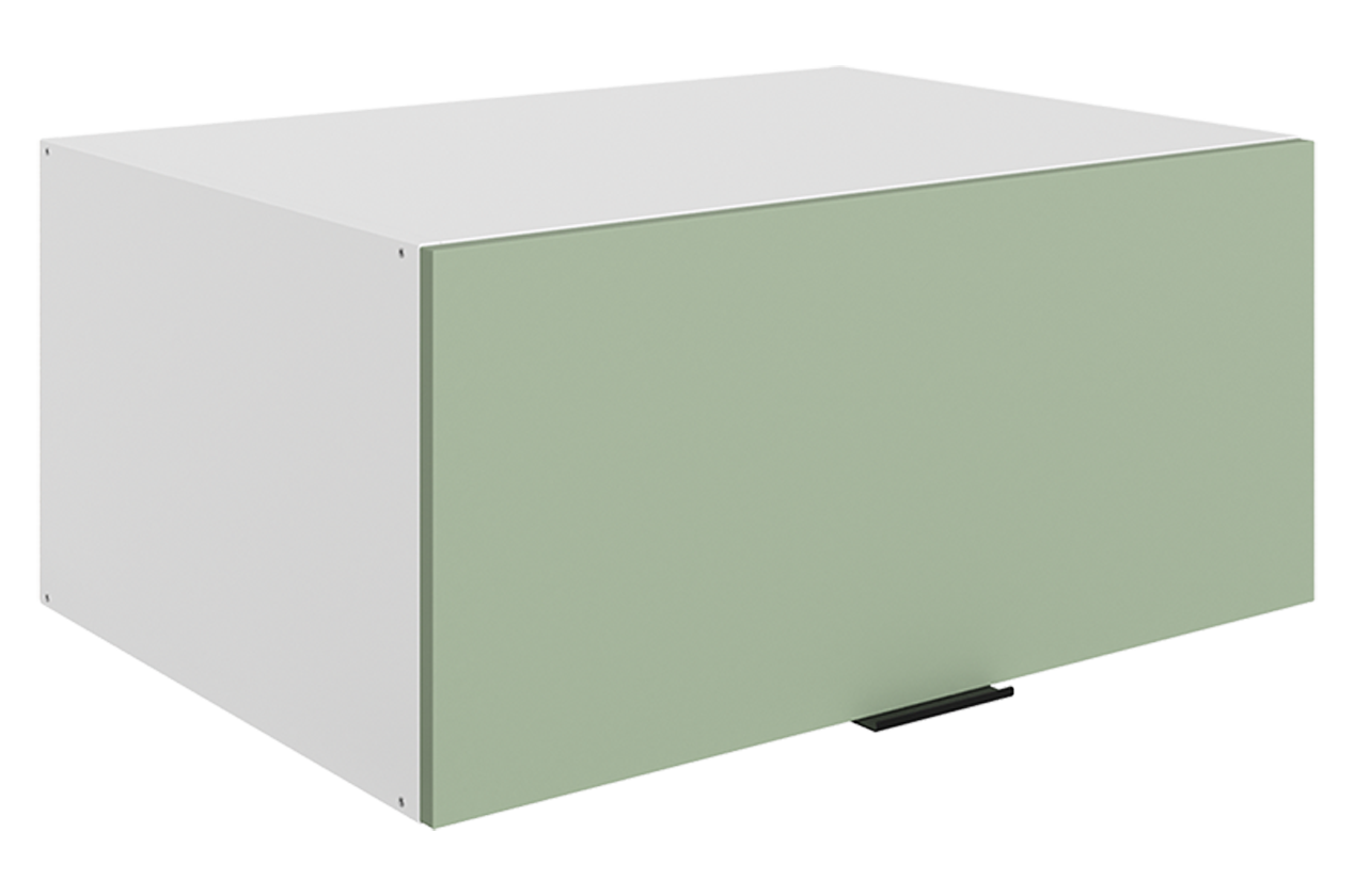 Стоун Шкаф навесной антресоль L800 Н360 (1 дв. гориз.) (белый/полынь софттач)