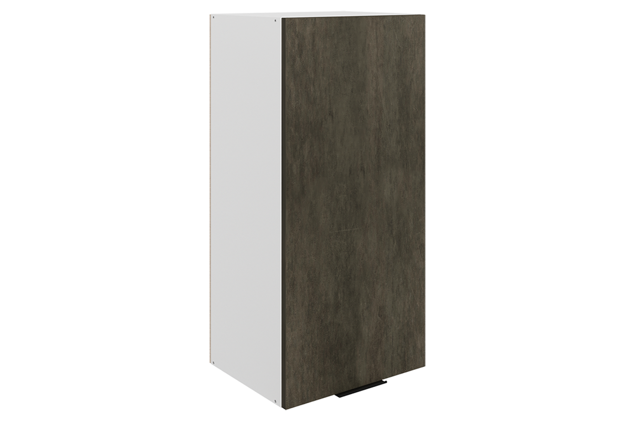 Стоун Шкаф навесной L400 Н900 (1 дв. гл.) (белый/камень темно-серый)