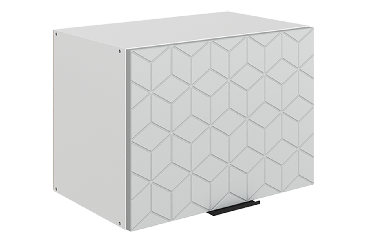 Стоун Шкаф навесной L500 Н360 (1 дв. гл.) с фрезеровкой (белый/лайт грей софттач)