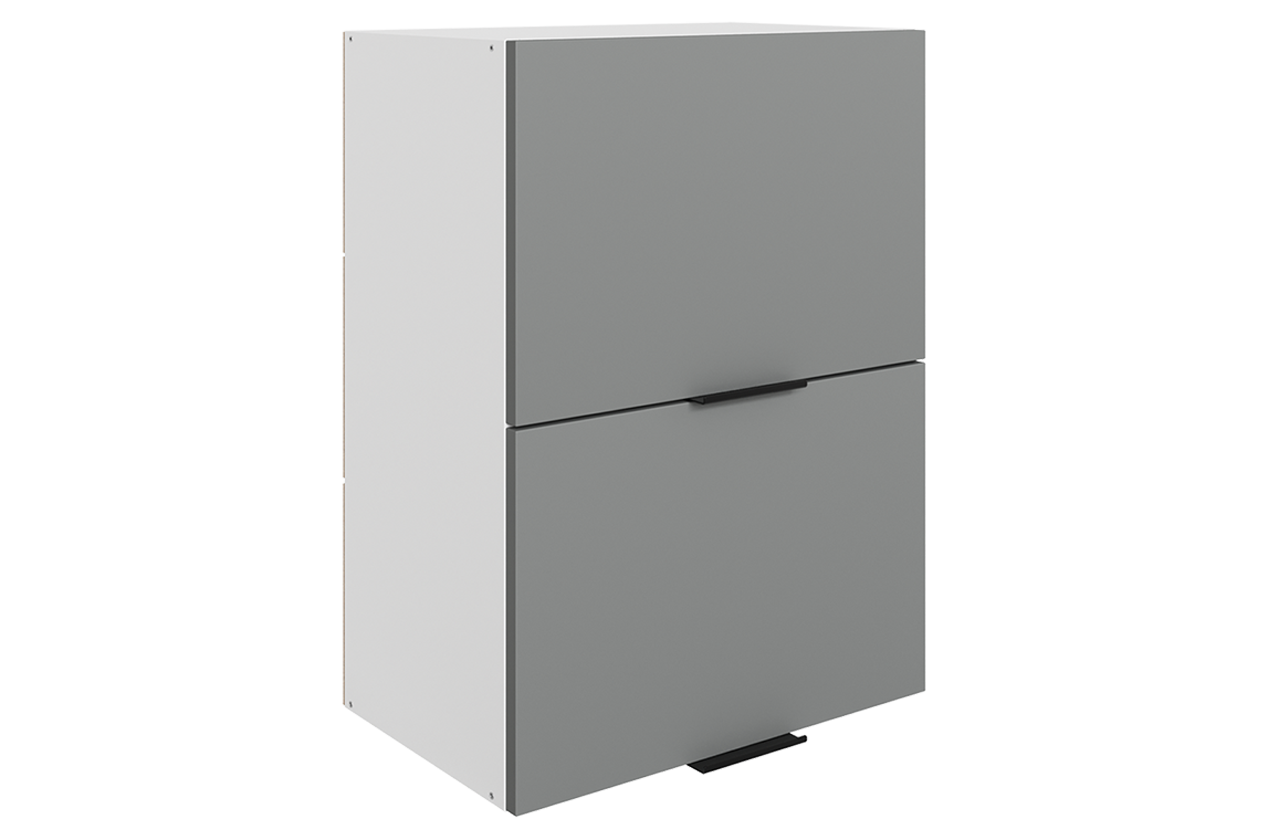 Стоун Шкаф навесной L500 Н720 (2 дв. гл.гориз.) (белый/оникс софттач)