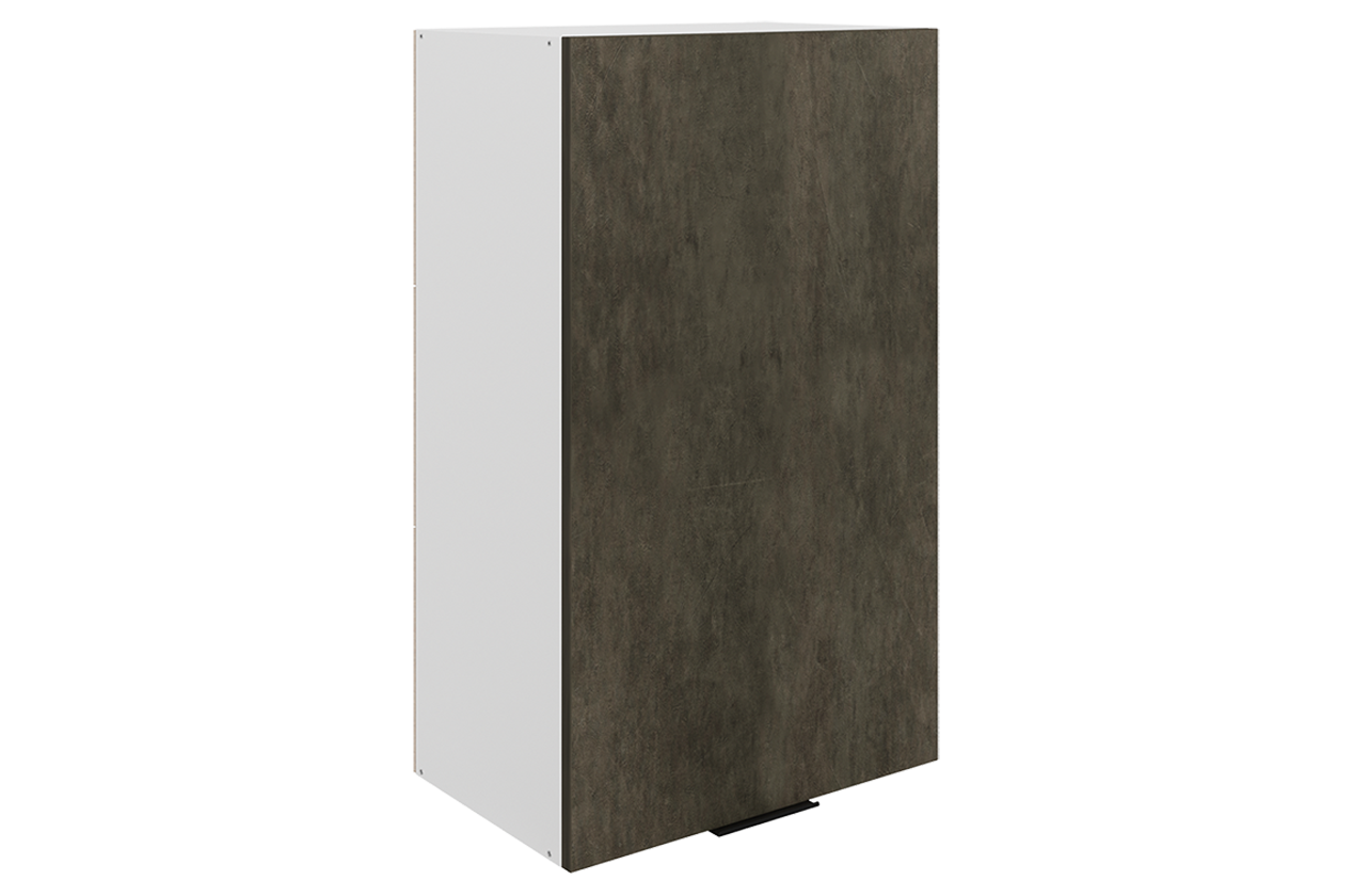 Стоун Шкаф навесной L500 Н900 (1 дв. гл.) (белый/камень темно-серый)