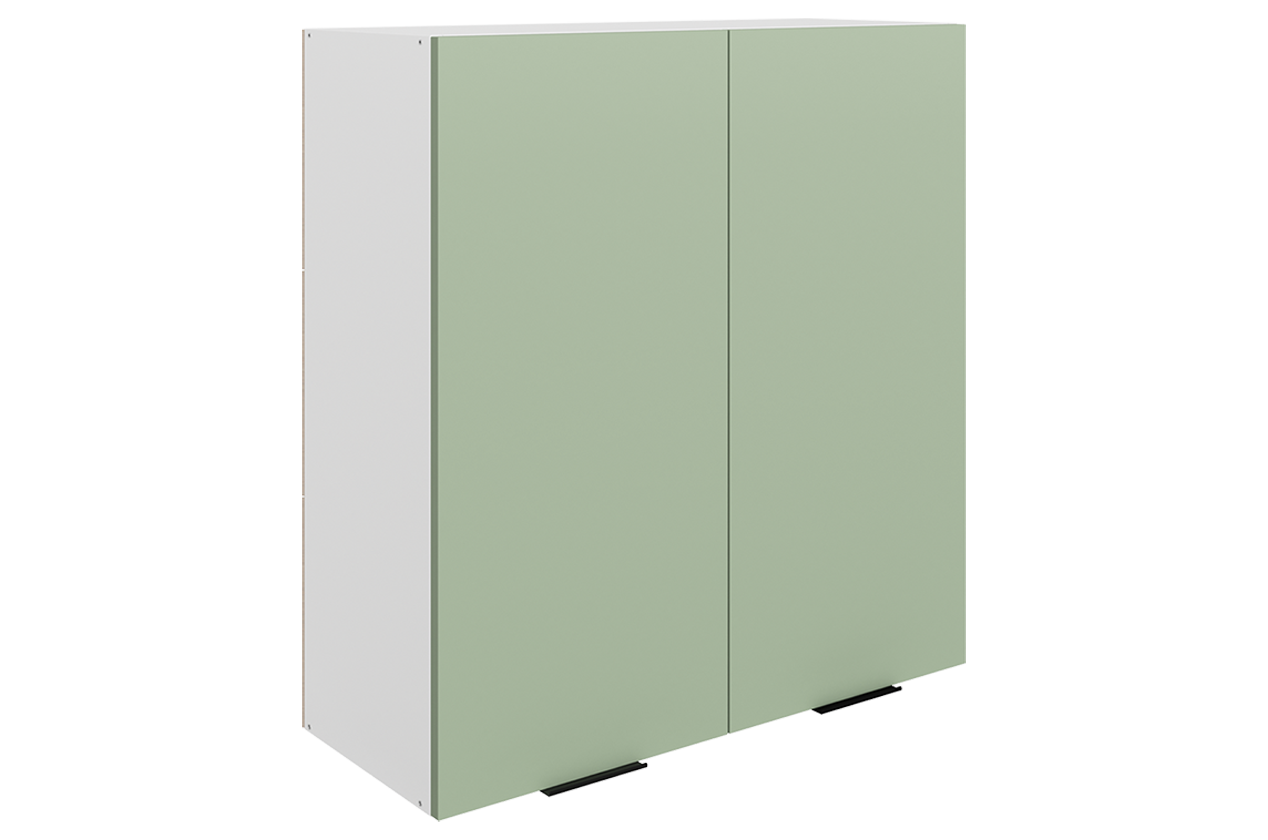 Стоун Шкаф навесной L800 Н900 (2 дв. гл.) (белый/полынь софттач)