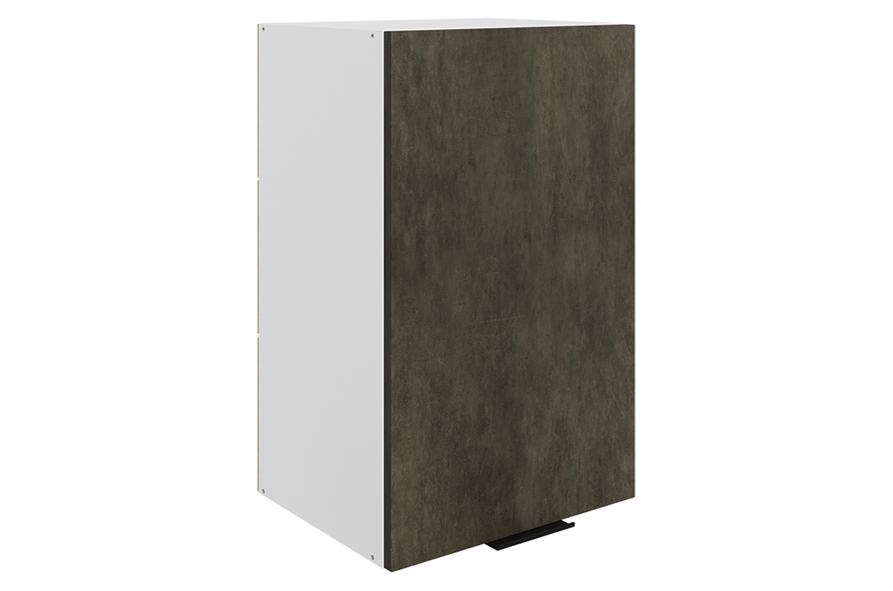 Стоун Шкаф навесной L400 Н720 (1 дв. гл.) (белый/камень темно-серый)
