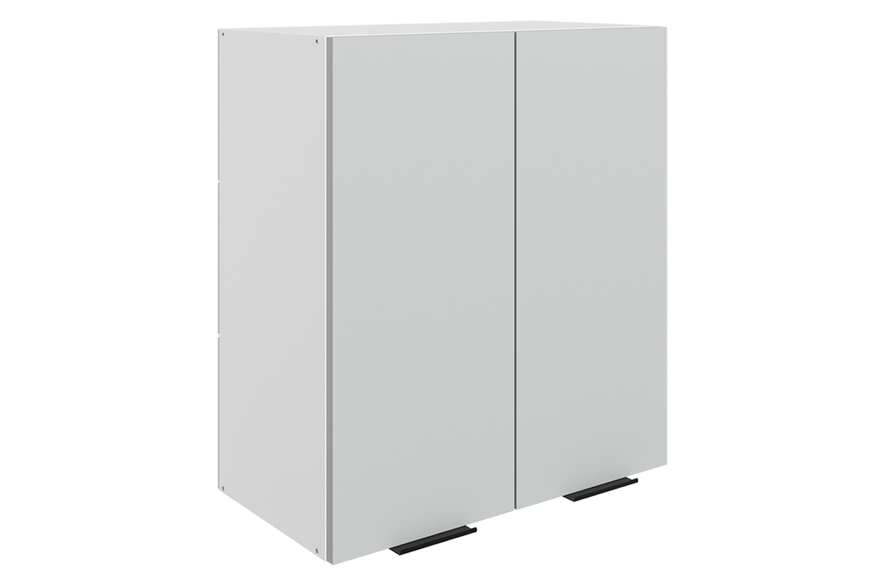 Стоун Шкаф навесной L600 Н720 (2 дв. гл.) (белый/лайт грей софттач)