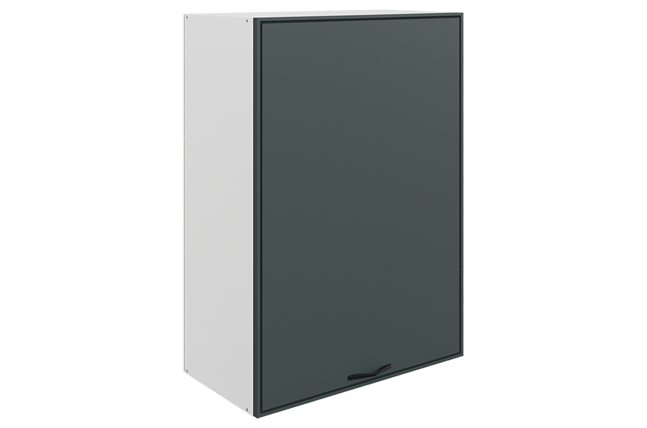 Монако Шкаф навесной L600 Н900 (1 дв. гл.) (белый/грин матовый)