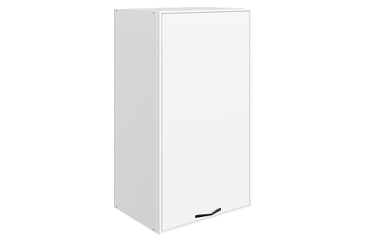 Монако Шкаф навесной L450 Н900 (1 дв. гл.) (белый/милк матовый)