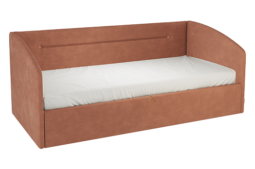 Кровать с подъемным механизмом Альба (Софа) 90х200 см (персик (велюр))