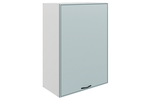 Монако Шкаф навесной L600 Н900 (1 дв. гл.) (белый/сизый матовый)