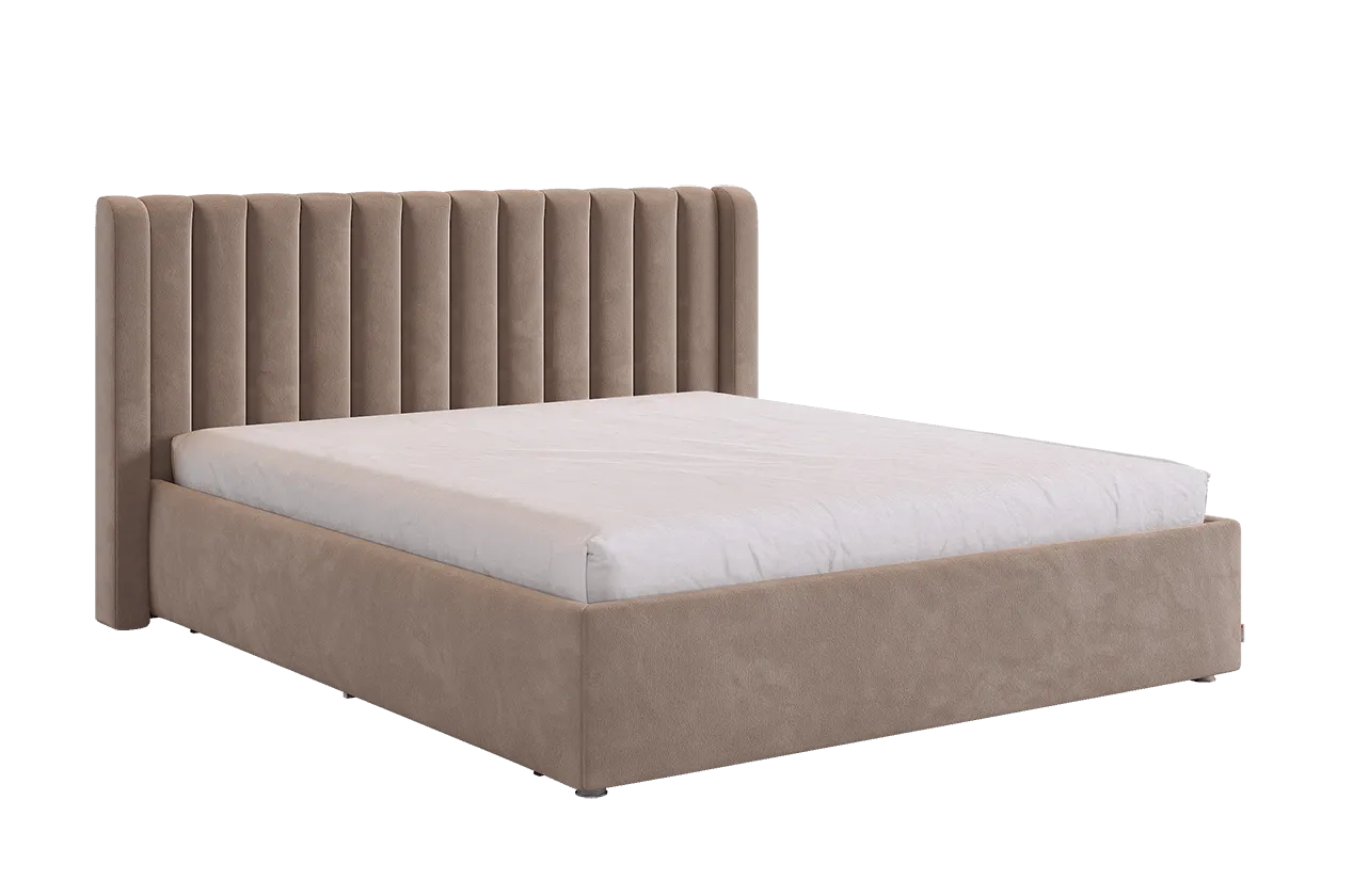 Кровать с основанием Ева 160х200 см (латте (велюр))