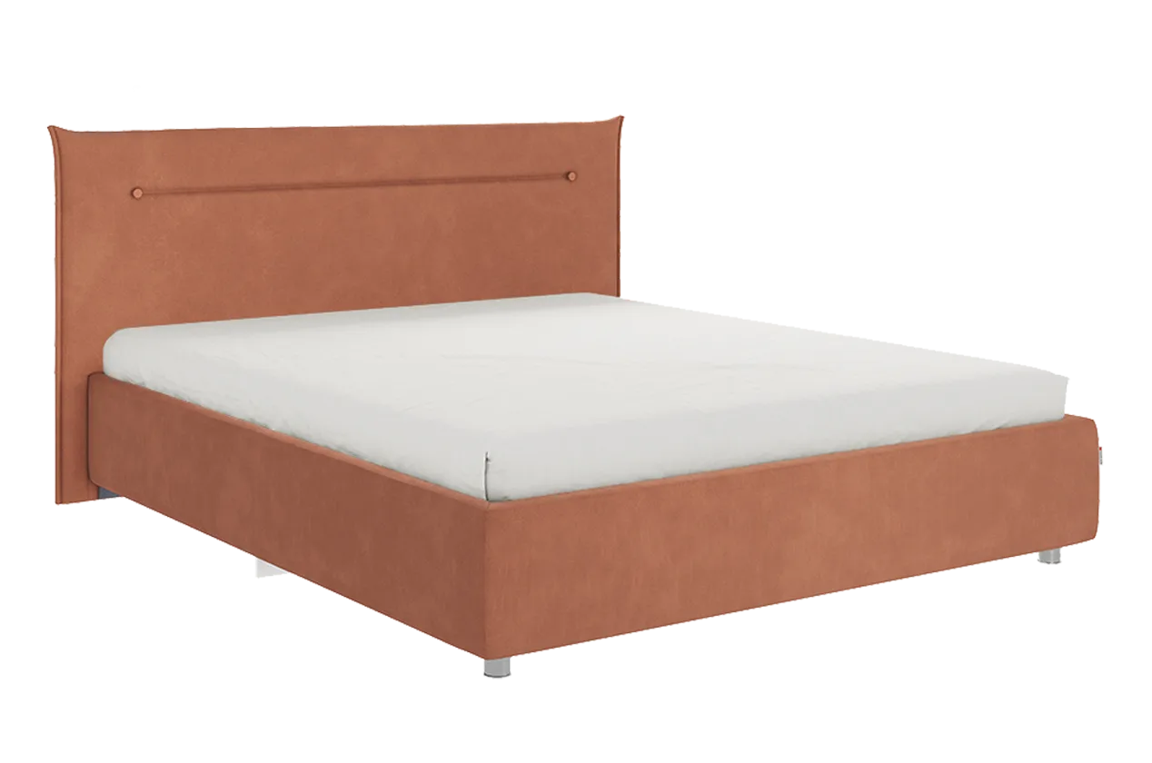 Кровать с основанием Альба 160х200 см (персик (велюр))